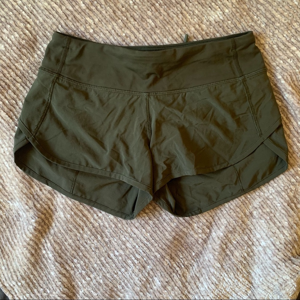Lululemon Army Green Running Shorts